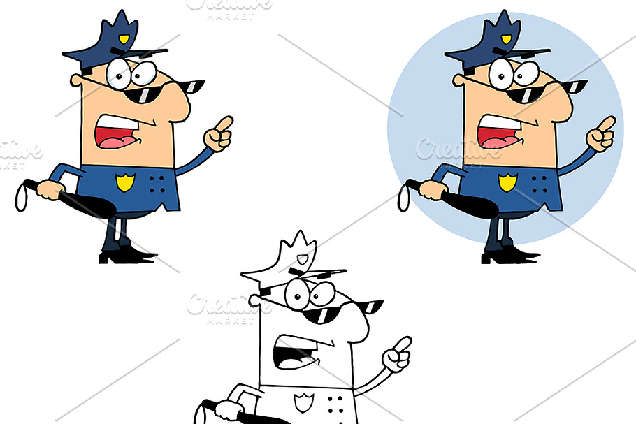 Police Officer Collection in Illustrations - product preview 8