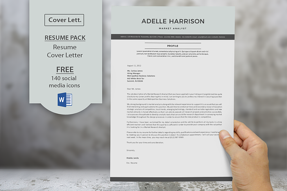 Modern resume templates for Word in Resume Templates - product preview 1