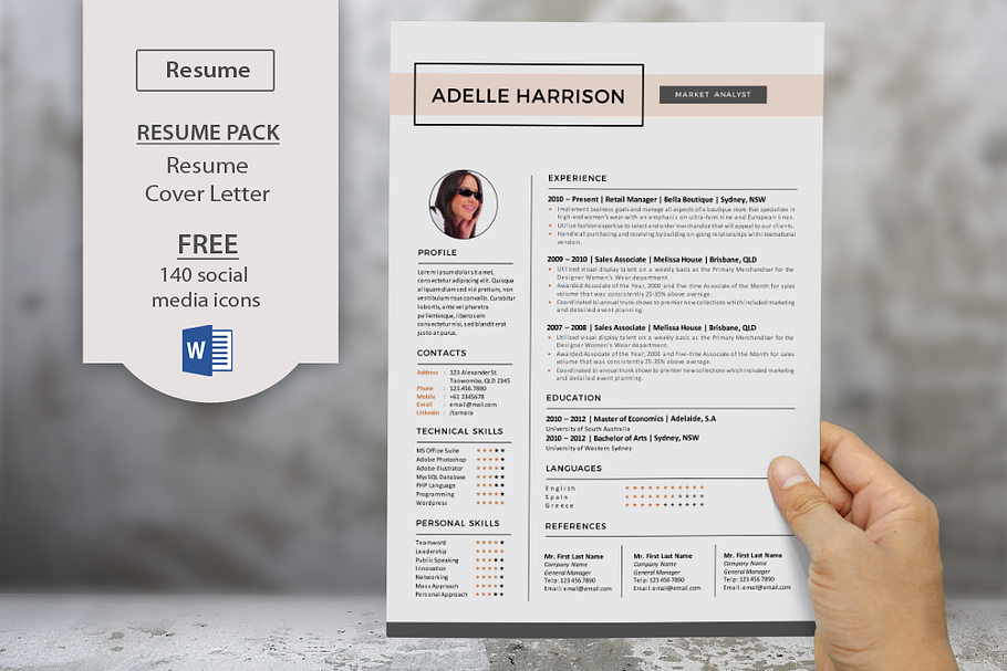 Word docx resume templates in Resume Templates - product preview 8