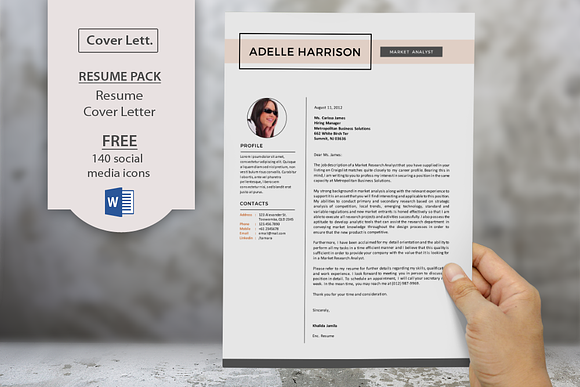 Word docx resume templates in Resume Templates - product preview 1