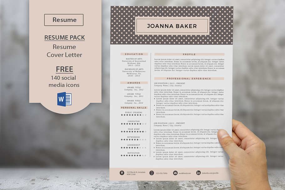 Polkadots 2p resume cover letter in Letter Templates - product preview 8