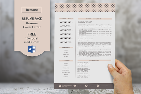 Polkadots 2p resume cover letter in Letter Templates - product preview 2