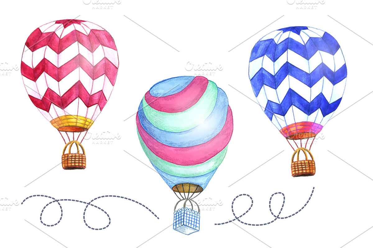 Hot air balloon in Illustrations - product preview 8