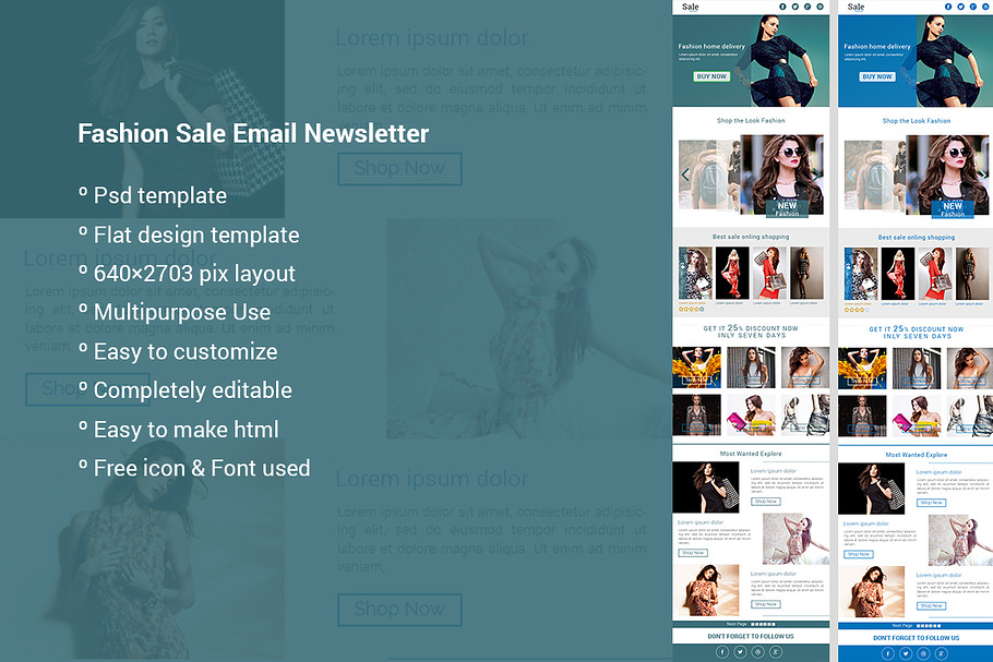 Fashion Sale Email Newsletter in Email Templates - product preview 8
