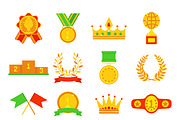 Award medal icons vector