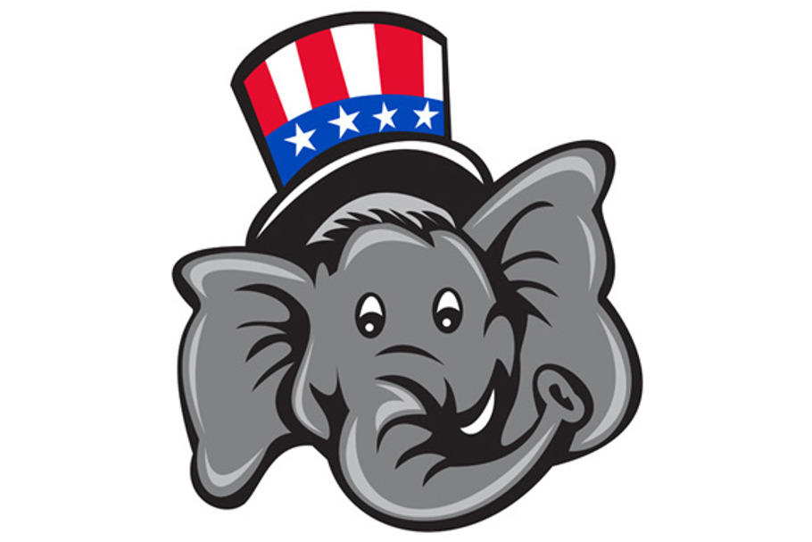 Republican Elephant Mascot Head 