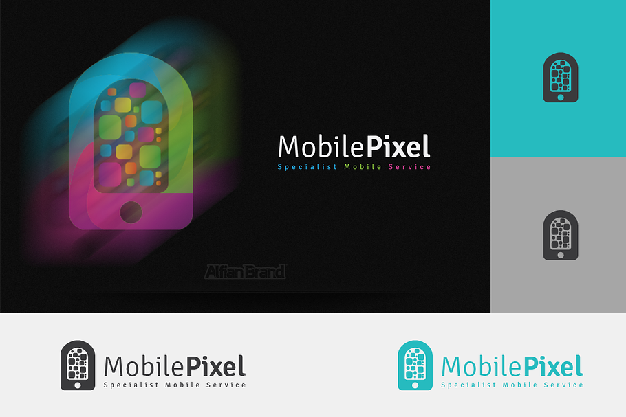 Mobile Pixel Logo in Logo Templates - product preview 8
