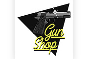 Color vintage guns shop emblem
