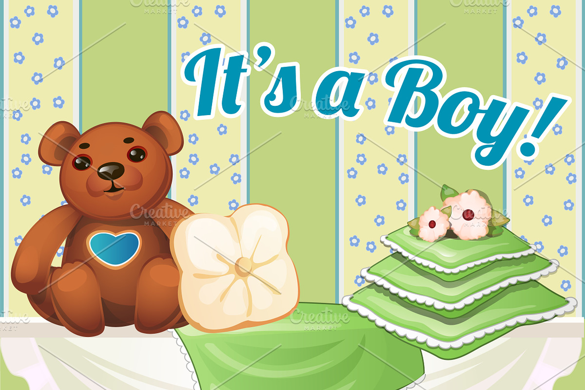 Decor baby boy and girl room in Illustrations - product preview 8