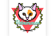 Color vintage veterinarian emblem