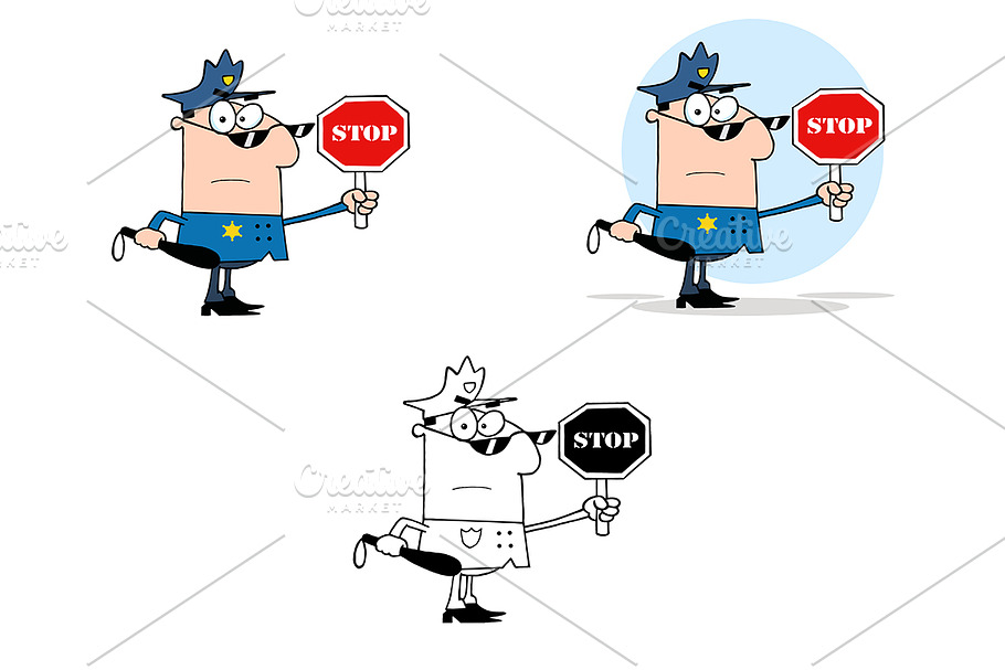 Police Officer Collection in Illustrations - product preview 8
