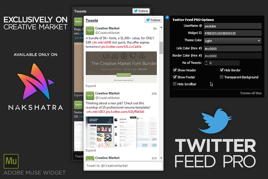 Twitter Feed PRO - Adobe Muse Widget in Photoshop Plugins - product preview 8