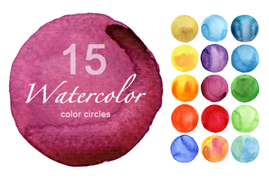 circles watercolor collection in Textures - product preview 8