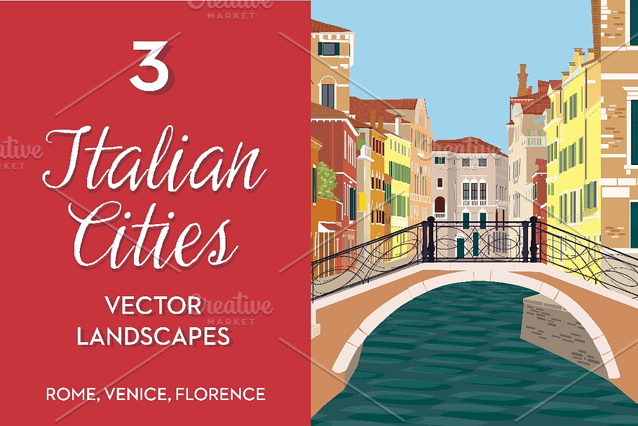 Italian cities vector landscapes in Illustrations - product preview 8