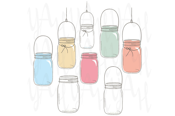 Wedding Mason Jar in Illustrations - product preview 1
