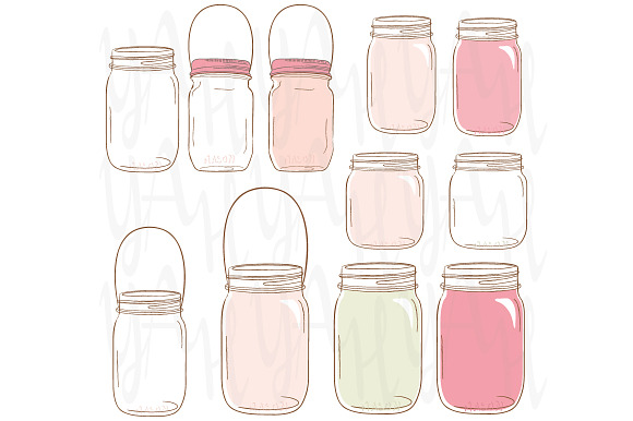 Flower Mason Jar in Illustrations - product preview 1