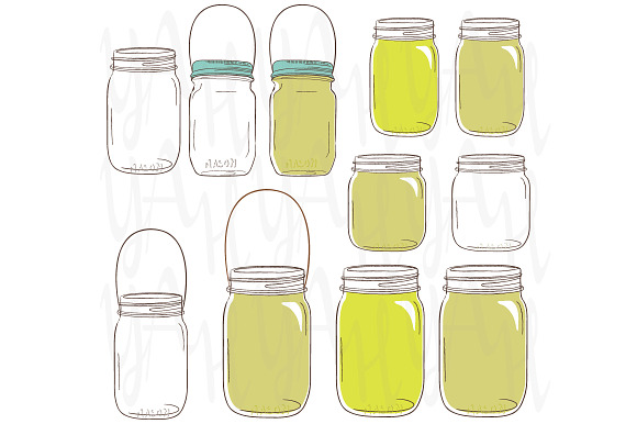 Wedding Flower Mason Jar in Illustrations - product preview 1