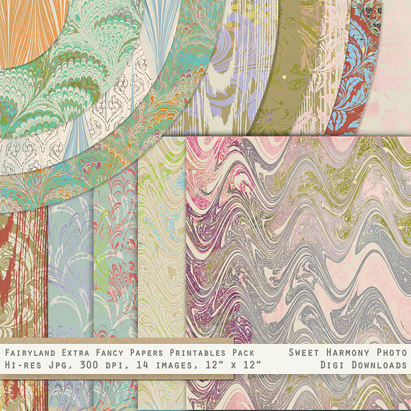 Fairyland Marbled Paper Extra Fancy in Textures - product preview 3