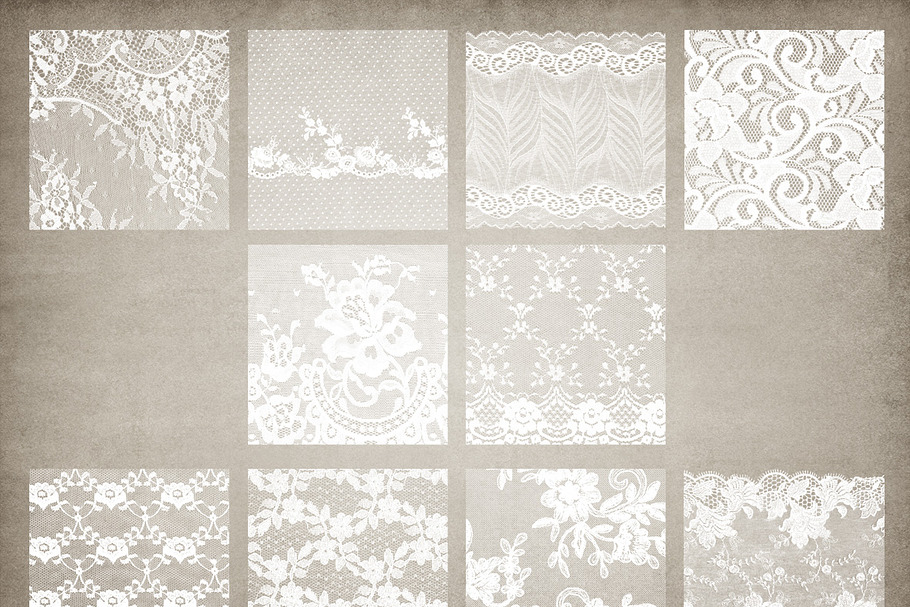 White Lace PNG Overlays