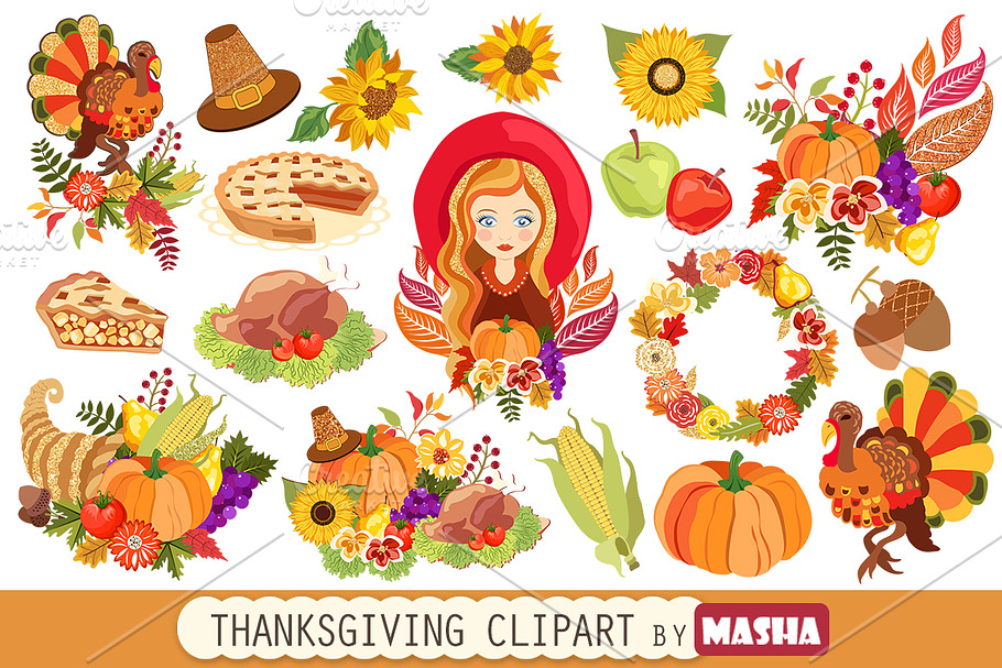 THANKSGIVING clipart in Illustrations - product preview 8