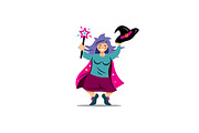 Witch with magic wand