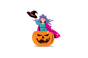 Witch in pumpkin