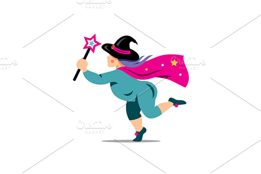 Witch with magic wand  in Logo Templates - product preview 8