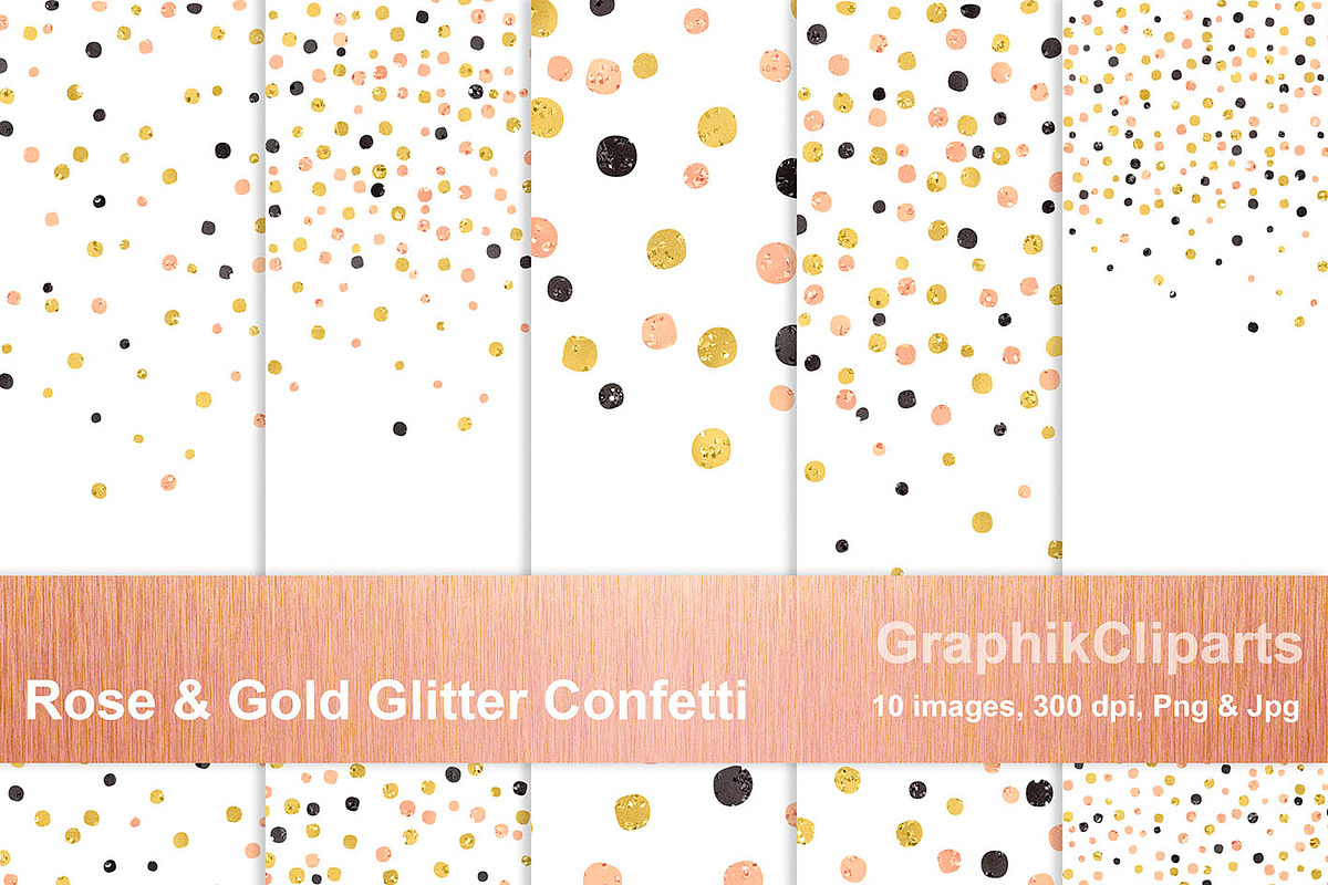 Rose Gold & Glitter Confetti Png+Jpg in Textures - product preview 8