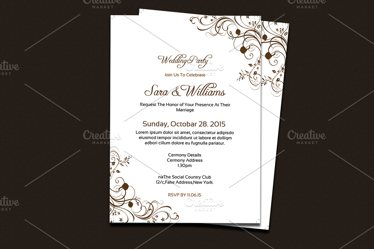 Wedding Invitation Template in Card Templates - product preview 8