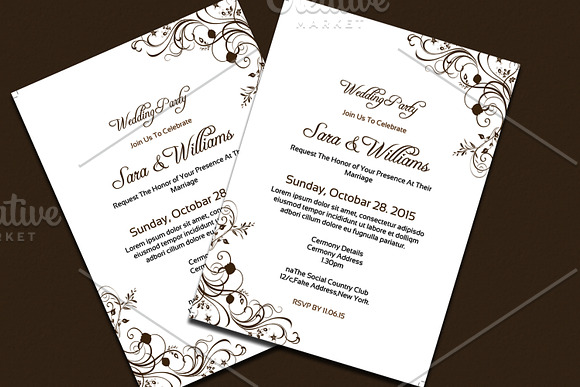 Wedding Invitation Template in Card Templates - product preview 1