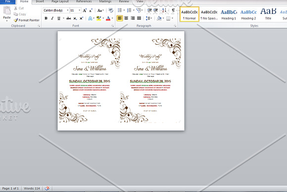 Wedding Invitation Template in Card Templates - product preview 2