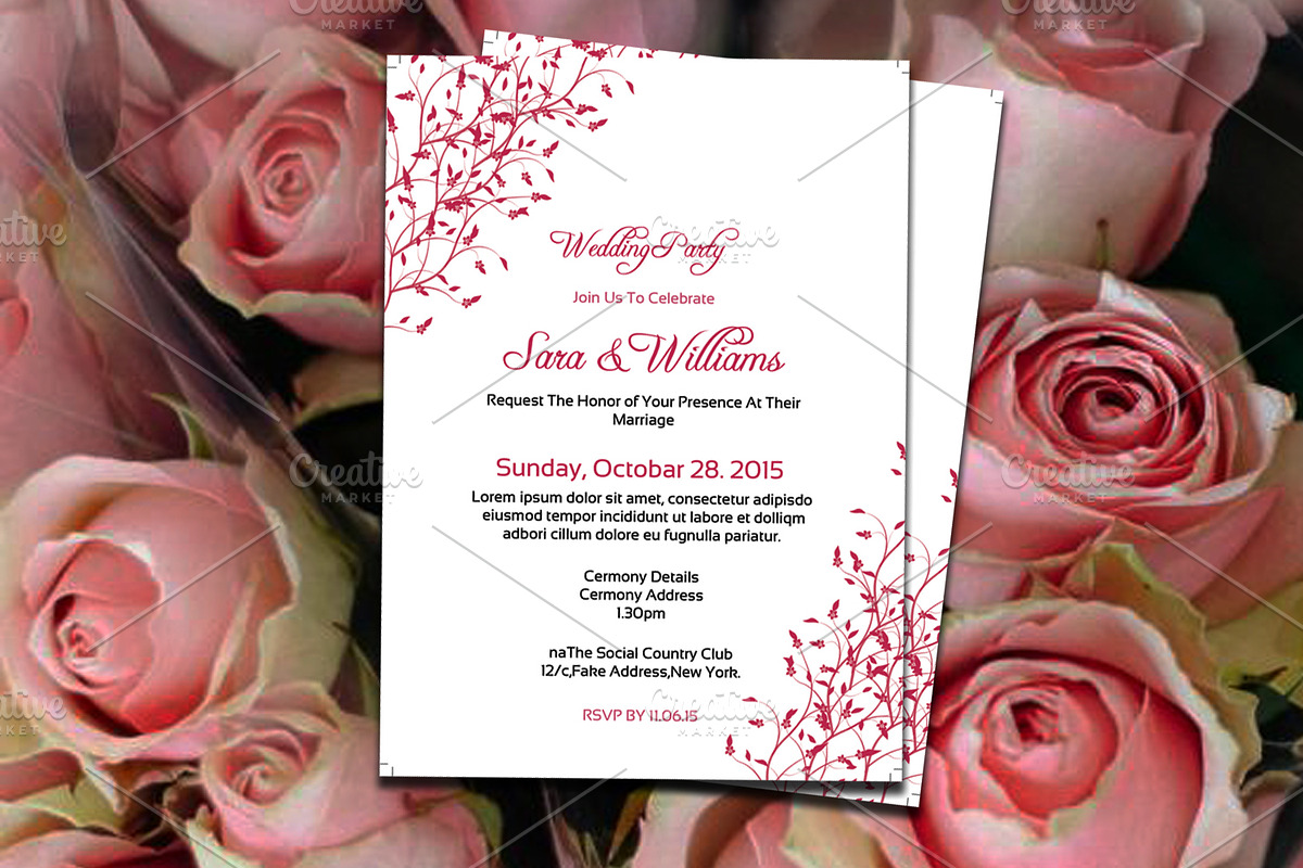 Wedding Invitation Card Template in Card Templates - product preview 8