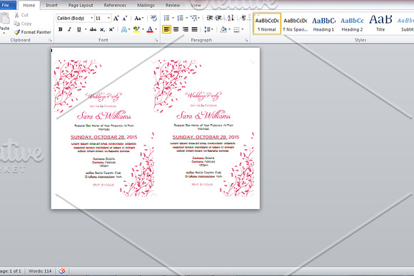 Wedding Invitation Card Template in Card Templates - product preview 2