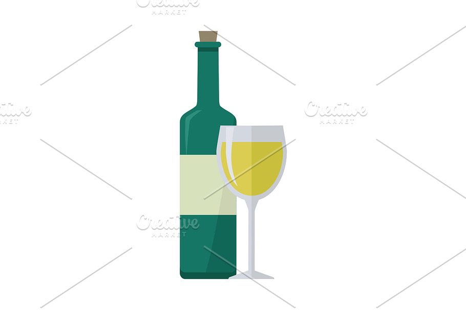 Bottle of Wine and Wineglass