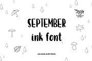 September font and doodles.