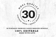 30 Vintage Fashion Logo / Badges Set