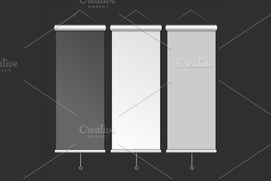 Blank Roll Up Banner Template in Objects - product preview 8