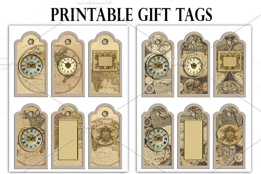 Christmas steampunk printable tags in Card Templates - product preview 8
