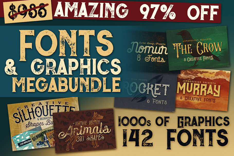 Fonts & Graphics MegaBundle in Display Fonts - product preview 8