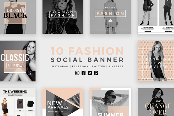 Fashion Social Banner Pack 2 in Instagram Templates - product preview 5