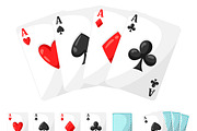 Set of casino gambling aces cards.