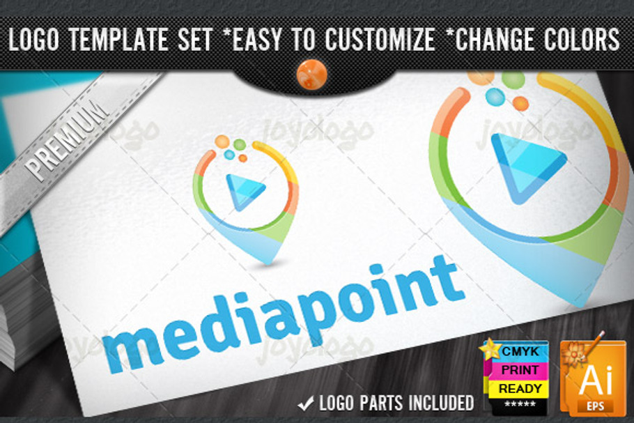Music Video 3D Play Media Point Logo