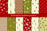 12 Christmas seamless patterns