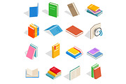 Book icons set, isometric 3d style