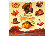 Thanksgiving. Autumn. Vector icons