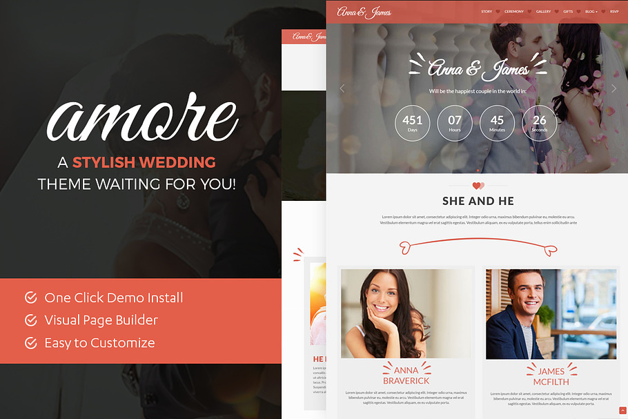 Amore: WordPress Wedding Theme in WordPress Wedding Themes - product preview 8