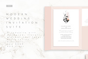 Modern Floral Wedding Invitation Kit