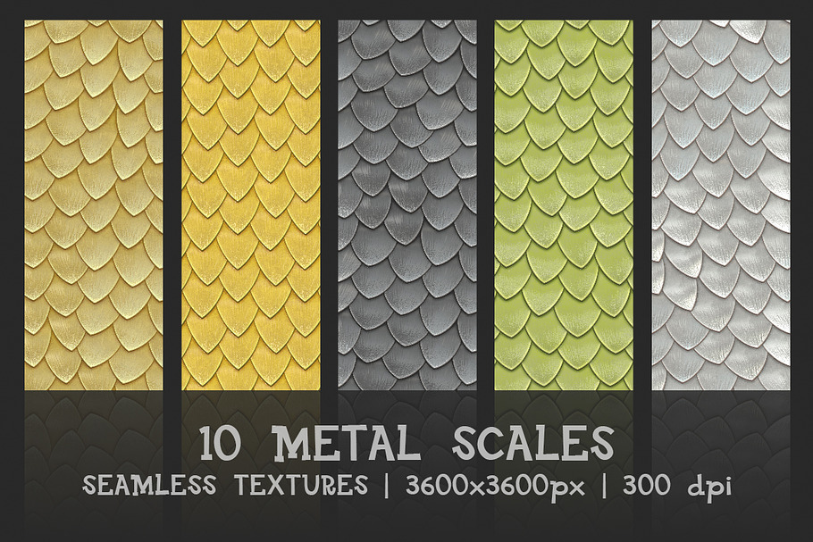 Metal scales seamless textures