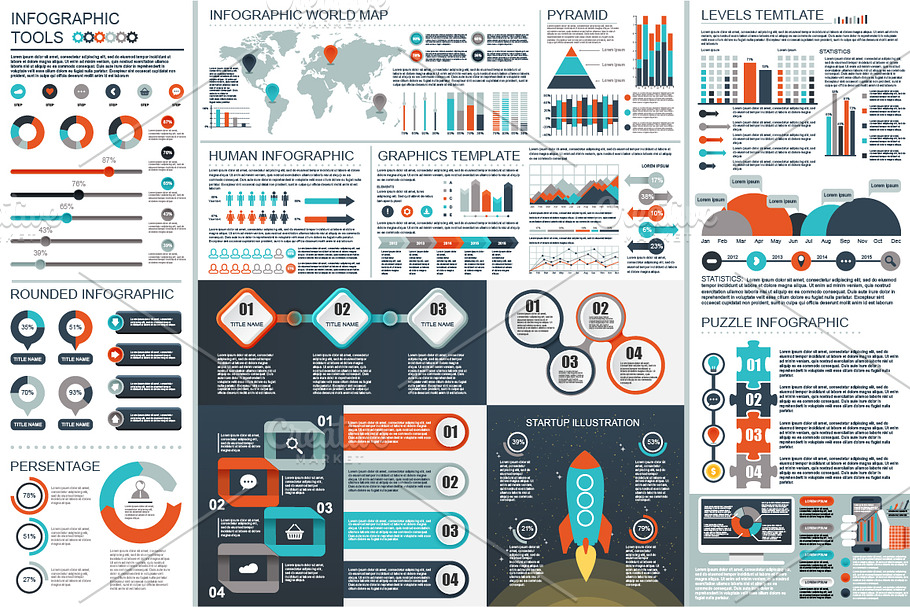 Business Infographic Elements in Presentation Templates - product preview 8