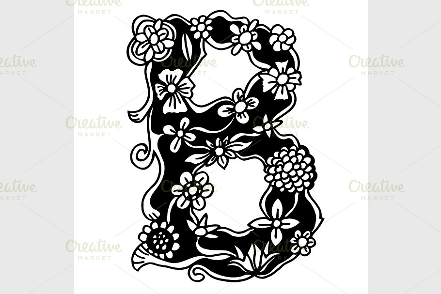 Hand drawn doodle B in Fonts - product preview 8